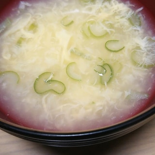 ねぎの青い部分も食べきり　卵とネギのふわふわスープ